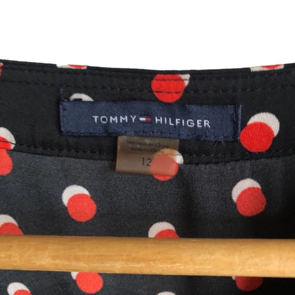 Tommy Hilfiger Dress Size 12 Sleeveless Polka Dot Black Red and White - Picture 5 of 15